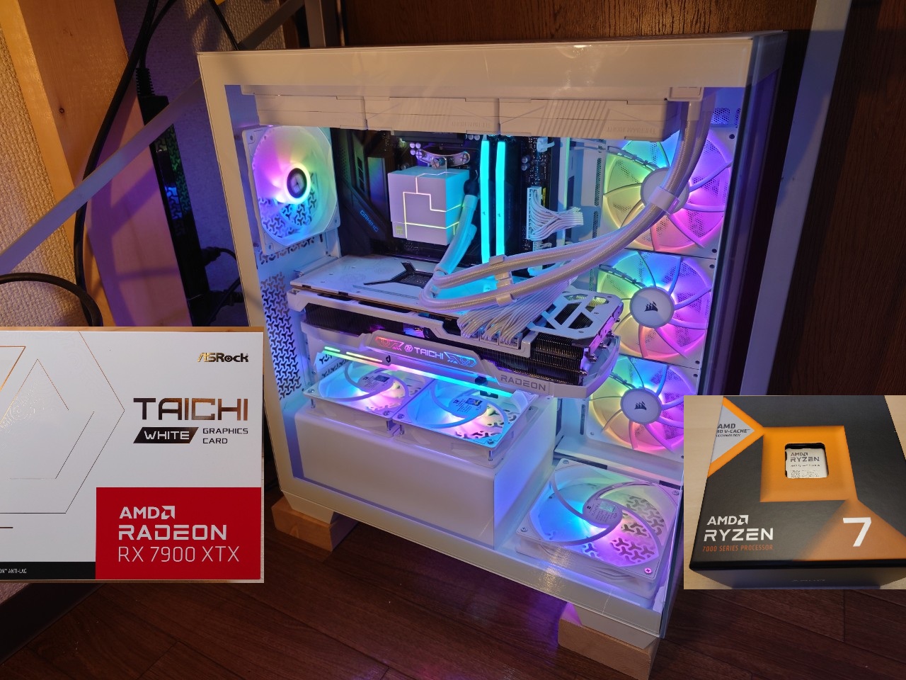 RX7900XTX TaichiとRyzen7 7800X3DでPCを組み立てる